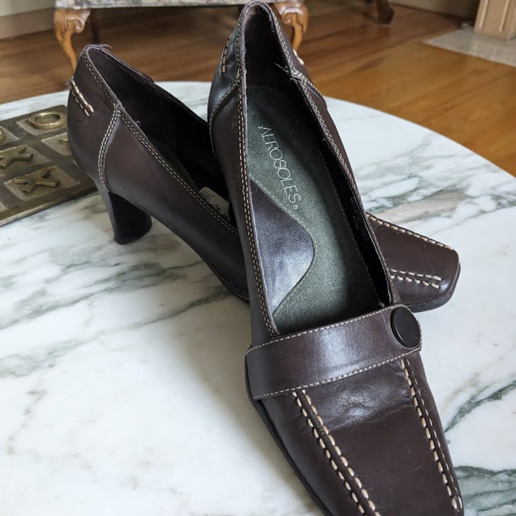 Brown Heeled Pumps Aerosoles Comfort Brand